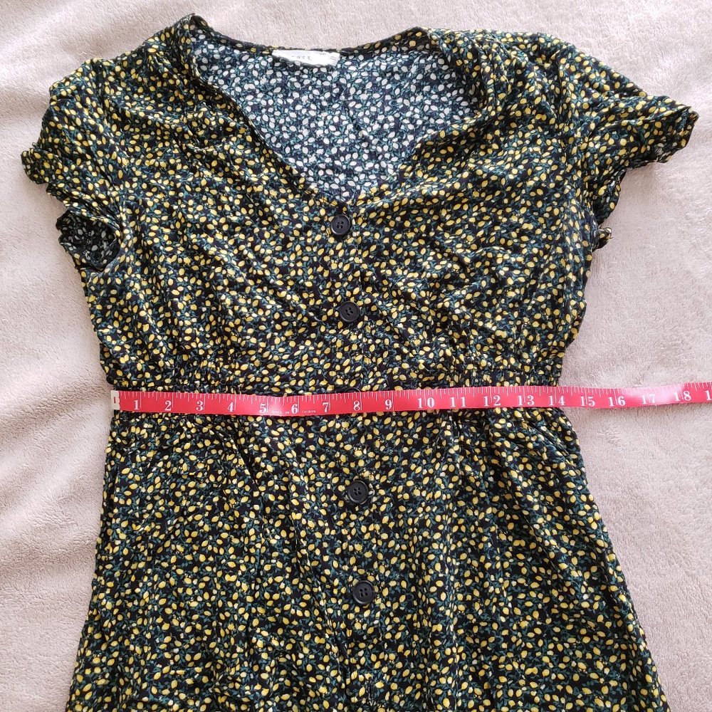 Lemon Print Button Up Mini Dress with Pock… - Picture 8 of 8